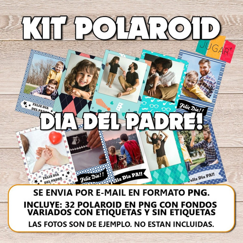 Kit Polaroid Imprimible Dia Del Padre Fondos Png Pack | MercadoLibre