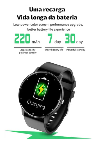Smartwatch Inteligente Redondo - Cores - Pulseira Silicone