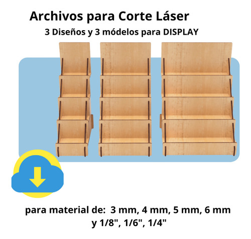 3 Vectores De Display Para Corte Láser Mdf O Acrilico
