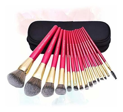 Brochas De Maquillaje - 15pcs Premium Pink Vegan Makeup Brus