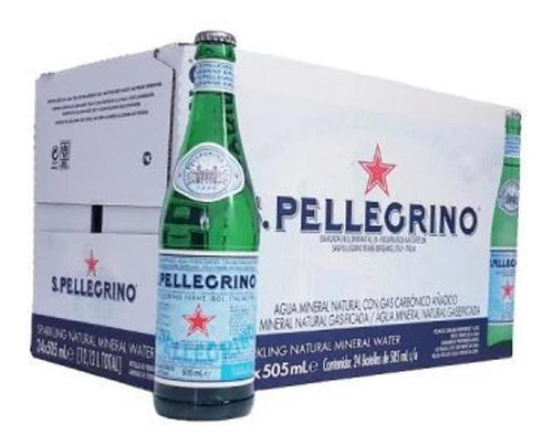 12x Água Mineral Italiana San Pellegrino Com Gás 505ml