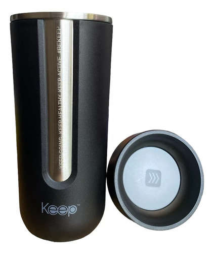 Vaso Térmico Mug De Botón Acero Inoxidable 540ml Keep Color Negro