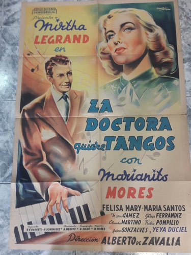 Afiche Original-la Doctora Quiere Tangos-mirtha Legrand