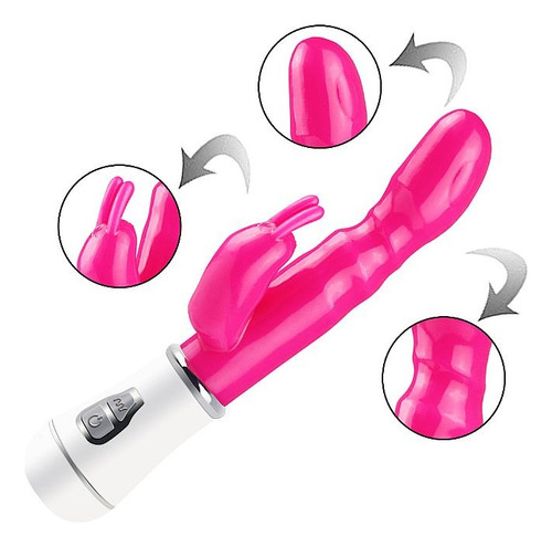 Massageador Corporal Duplo Rabb Super Potente Rosa-chiclete