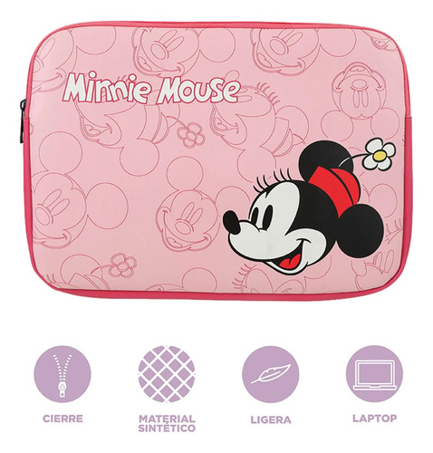 Funda Notebook Laptop Minnie Mouse 13 Pulgadas Rosa Disney
