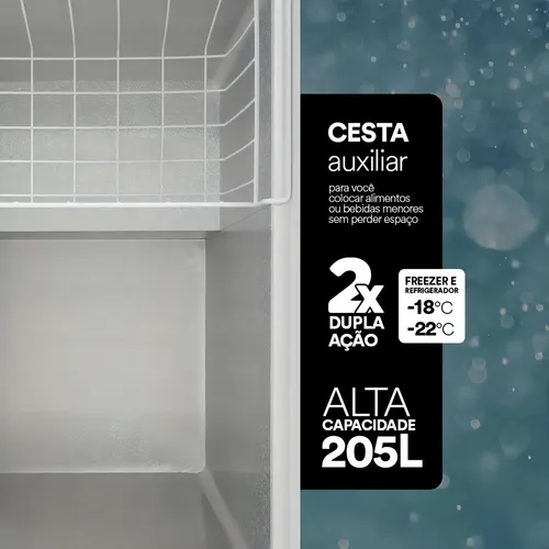 Freezer Expositor Horizontal Eos 230l Dupla Ação Eeh300 Cor Branco