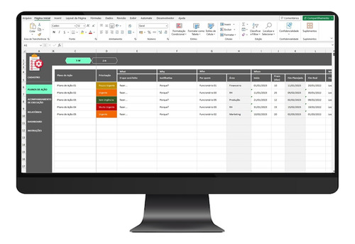 Matriz De Planejamento E Estratégia Para 5w2h Em Excel