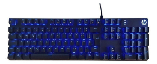 Teclado Mecânico Hp Gamer Usb Gk400f Led Preto Idioma Português Brasil Cor De Teclado Preto