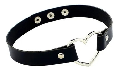 Collar Gargantilla Choquer Ecocuero Negro De Corazón Gótico 