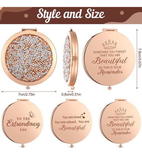 3 Espejos Cosméticos Compactos Con Aumento Espejo De Maquill