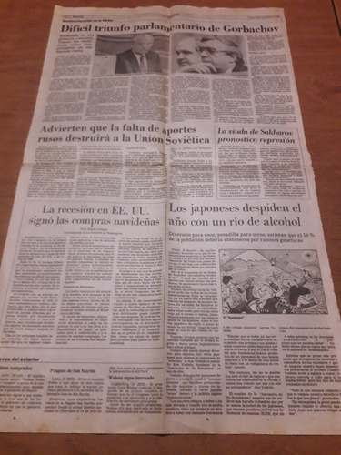 Tapa Diario La Nación 28 12 1990 Menem Indulto Pena Muerte (Usado)
