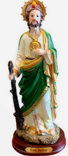Imagen Religiosa San Judas Tadeo 23cm. Resina (base Madera)
