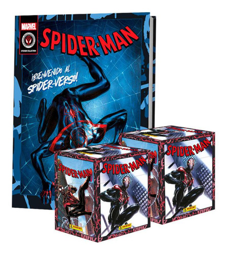 Pack Álbum Tapa Dura Spiderman Spiderverse + 2 Paquetones