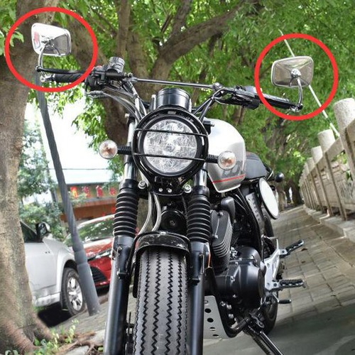 Imagen 4 de 6 de Espejo Retrovisor Del Manillar De La Motocicleta Plata
