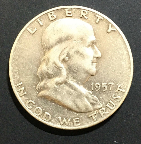 Moneda Estados Unidos Franklin Medio Dollar De Plata 1957