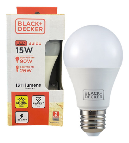 Kit 5 Lampada Led Bulbo Pera 15w E27 Branco Neutro 4000k