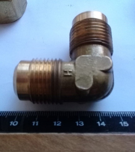 Codo Rápido 3/4 Bronce Completo Virolas Refrigeración Gas