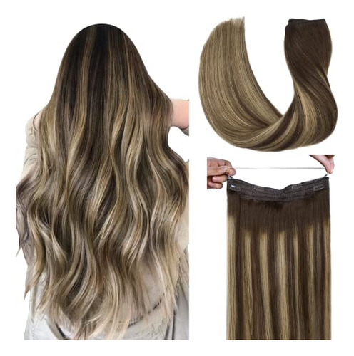 Puertas Extensiones De Pelo Humano Balayage Chocolate G6l5m