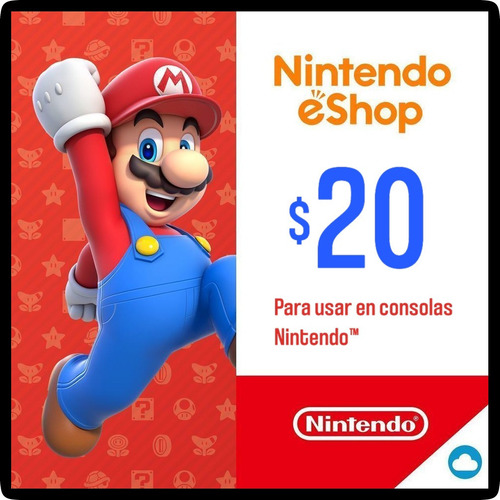 Nintendo Eshop 20 Dólares Tarjeta Gift Card / Switch 3ds Wii