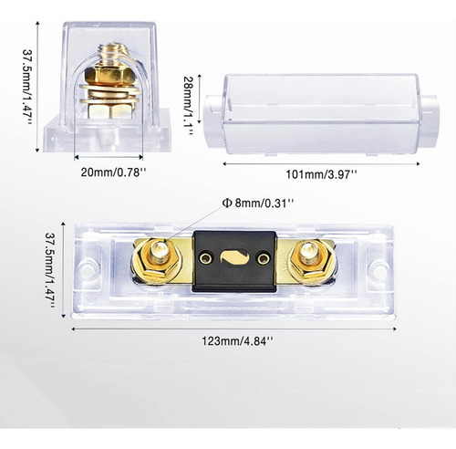 Fusible Anl De 2 Piezas Con Portafusibles Accesorios 120a
