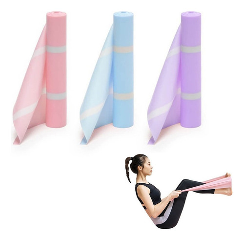 3 Bandas Resistencia Elasticas Larga Abiertas Ejercicio Yoga