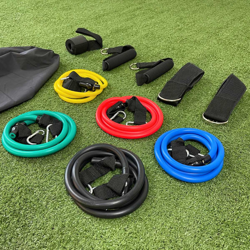 Kit Elástico Extensor 11 Peças Musculação E Funcional