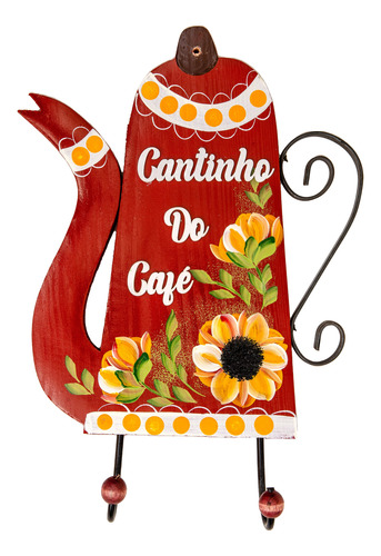 Porta Xícaras De Bule Modelo Rústico E Especial Bule Vermelho