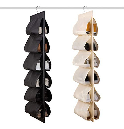 Closet Shoe Rack For Closet 2 Pack Hanging Shoe Organiz...