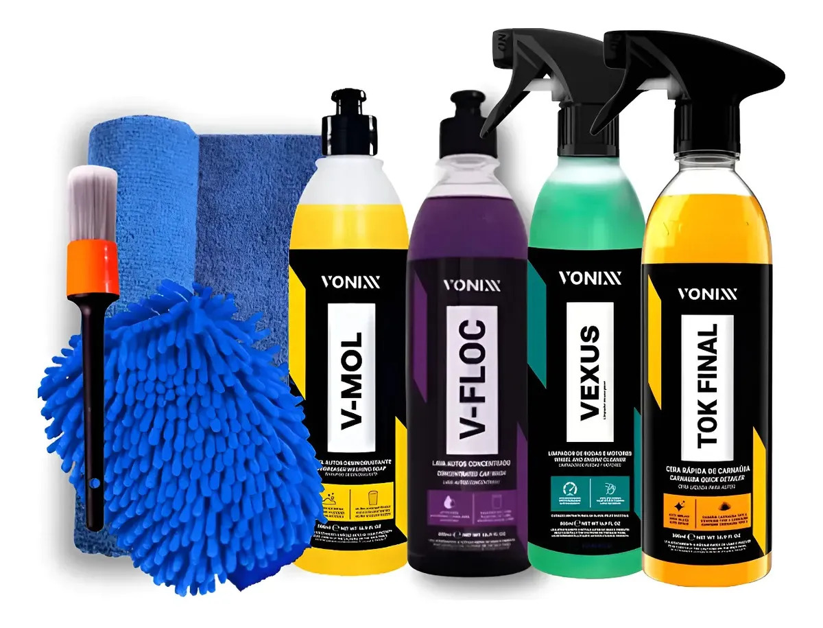 Kit Limpeza Automotiva Vonixx V-mol V-floc Vexus Tok Final
