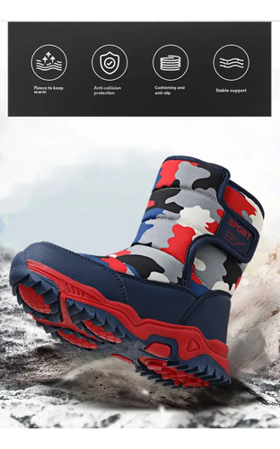 Botas De Nieve De Camuflaje Impermeables Cálidas Para Invier