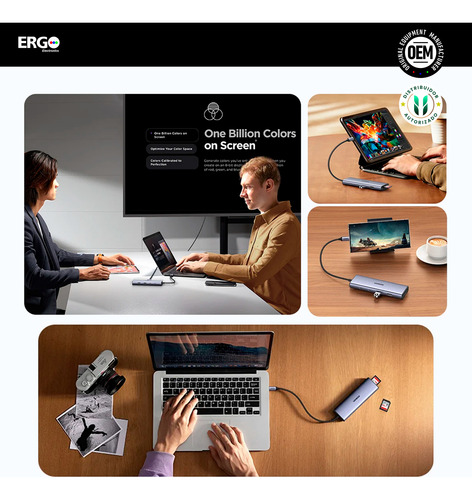 Hub Ugreen 9en1 Usb-c Multipuerto 5gbps Pd-100w 4k 2c Pc Mac