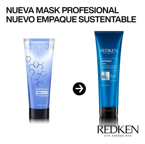 Imagen 2 de 7 de Mascarilla Para Reparar El Cabello Dañado Y Procesado 250 Ml