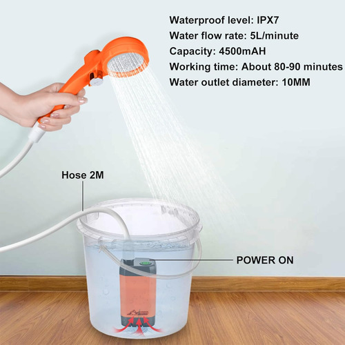 Ducha Portátil Para Campamento, Ducha Eléctrica Al Aire Libr