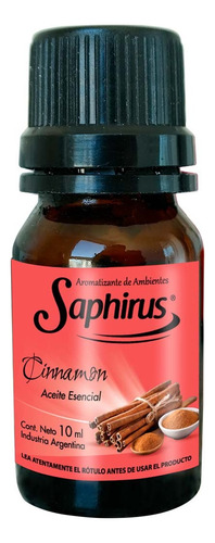 Aromatizante Ambientes Aceite Esencial Saphirus 10ml Aroma Cinnamon