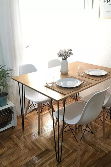 Juego De Comedor Moderno 120 X 80 + 4 Sillas Eames Oferta!!