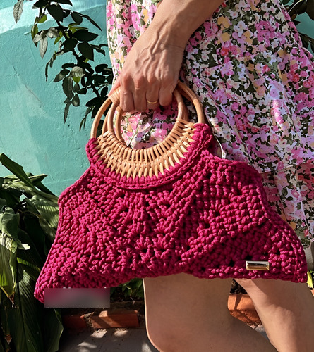 Bolsa/clutch Artesanal De Crochê Taartecrochê - Magenta Magenta