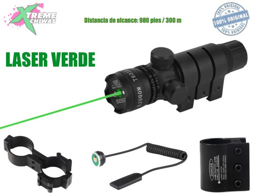 Mira Tactica Laser Verde 20mm Riel Para Rifle Gotcha Xtreme