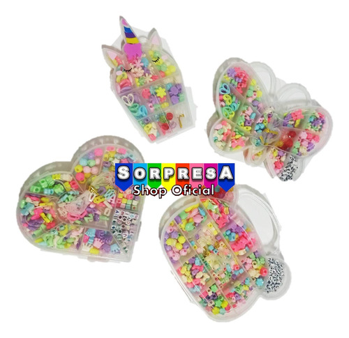 12 Kits Cuentas Bisutería Pulseras Collares Juguete Fiesta