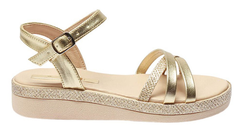 Sandalias Para Niñas Vestir De Moda Sarai Oro Fareli