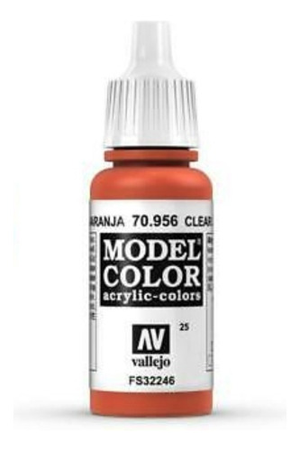 Vallejo Model Color 17ml Pintura Acrílica Color 25 Naranja 70.956