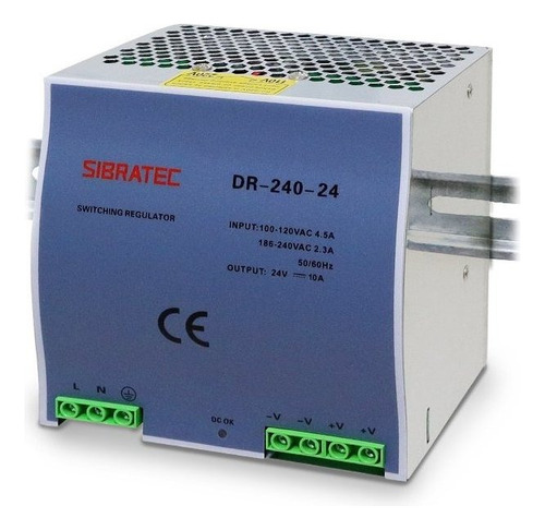 Fonte Chaveada Trilho Din 240w- 10a. Saída 24vcc