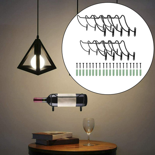 10 Unidades Montadas En La Pared Estantes De Vino De Hierro