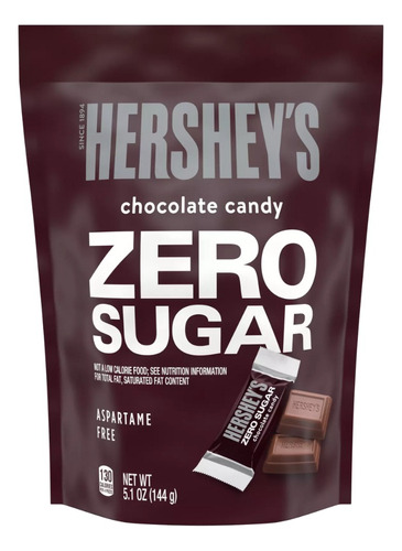 Hershey's Milk Chocolate Zero Sugar 144grs (5 Bolsas)