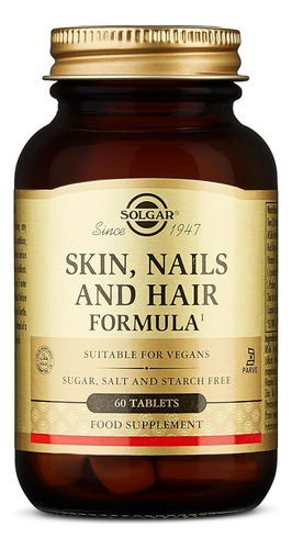 Solgar Piel, Uñas Y Cabello Formual Natural Avanzada 60 Tab