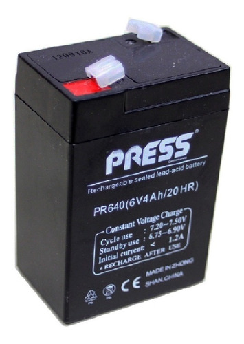 Batería Gel 6v 4ah Recargable Press Rendimiento Premium