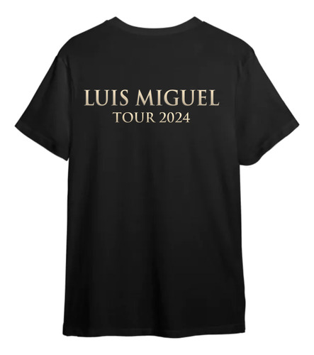 Remera Negra Hombre Estampada Vinilo Luis Miguel Tour 2024