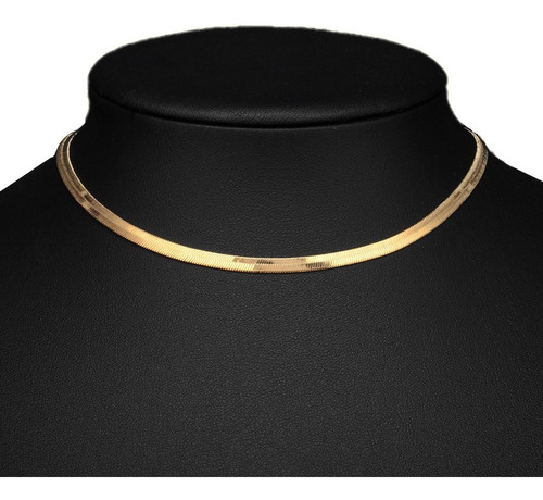 Imagem 1 de 6 de Colar Feminino Gargantilha Choker Laminada Folheado A Ouro