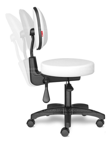 Imagem 2 de 3 de Cadeira Mocho Estética Odontológico Branco Ergonômico Cb1630