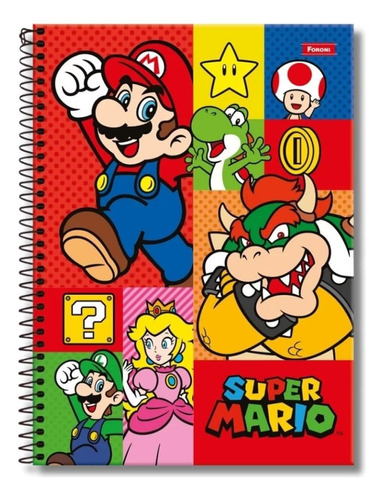 Cuaderno Triple Nintendo 150 Hojas Mario Bros - Foroni