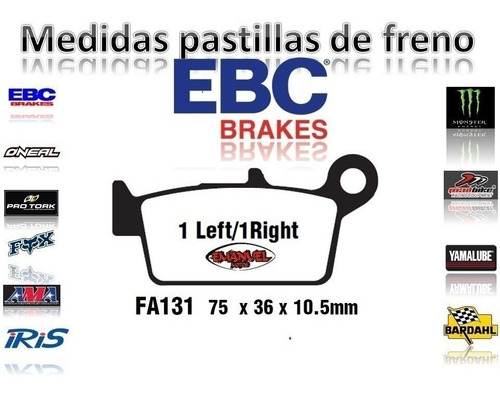 Pastilla Freno Ebc R Trasera Honda Cr 500 R 1995-2001
